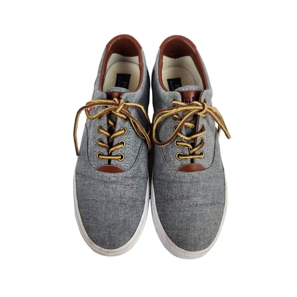 Polo by Ralph Lauren Vaughn Chambray Leather Dock Shoes Sneakers Men's Size 9.5 - Picture 8 of 12